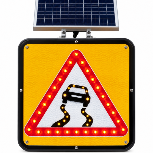 لوحة مرورية تعمل بالطاقة الشمسية Solar traffic sign